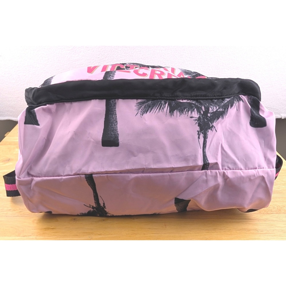 Victoria's Secret Pink Tropical Palm Tree Backpack Nylon Travel Bag NWT - Picture 8 of 11